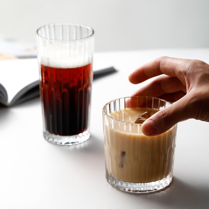咖啡杯耐熱玻璃杯ins風女果汁飲料杯復古啤酒威士忌杯高顏值水杯-細節圖3
