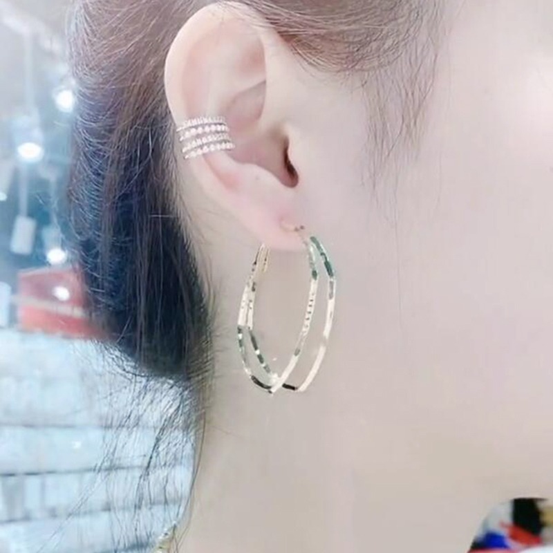 S925銀針幾何方形耳圈女2025新款潮氣質個性誇張網紅大氣耳飾耳環-細節圖2