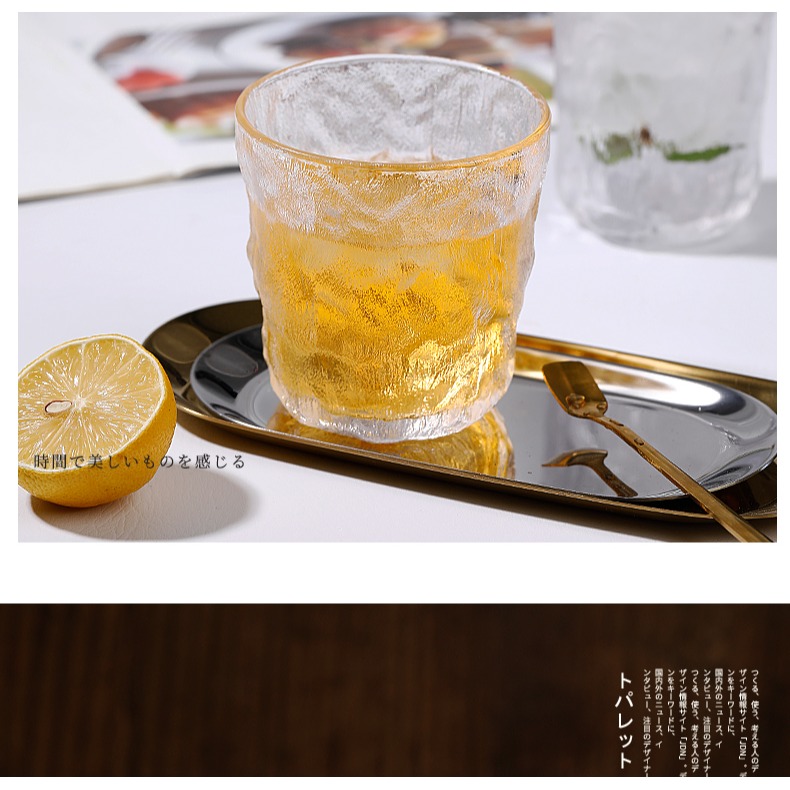 冰川紋玻璃杯高顏值水杯ins風漸變咖啡杯女夏果汁飲料杯子啤酒杯-細節圖8