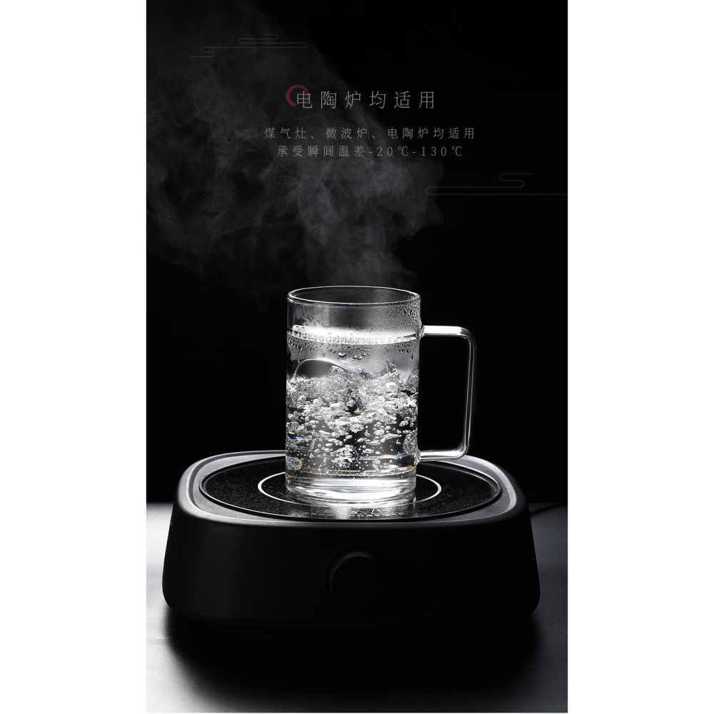 月牙杯過濾茶杯玻璃茶水分離杯帶把辦公室水杯男女個人專用綠茶杯-細節圖7
