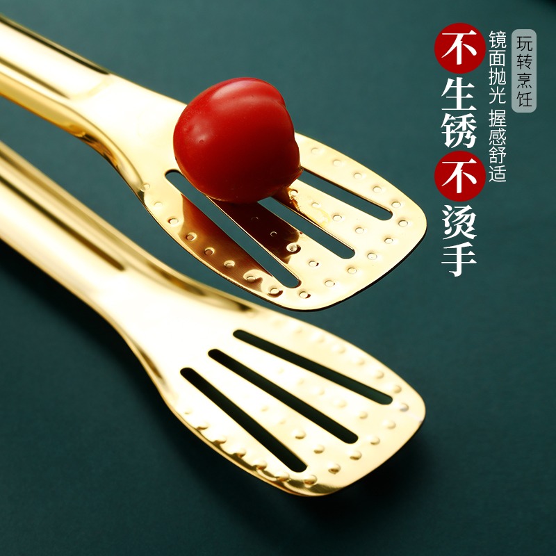夾子廚房食品夾不銹鋼牛排夾家用烤肉夾子燒烤夾子食物夾子麪包夾-細節圖4