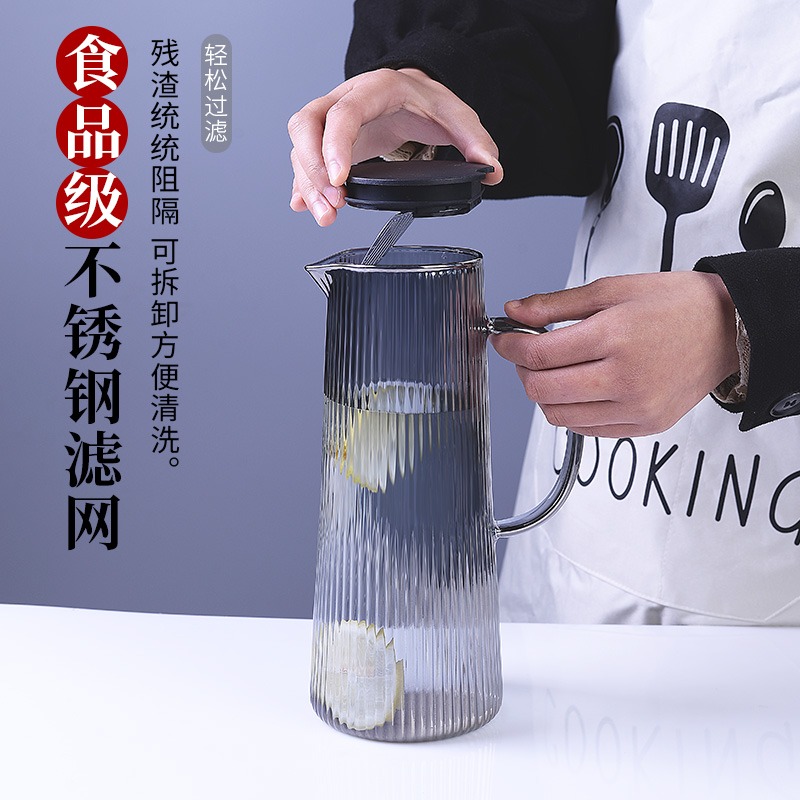 高顏值玻璃冷水壺水杯套裝家用耐高溫涼水壺涼白開水壺大容量扎壺-細節圖4