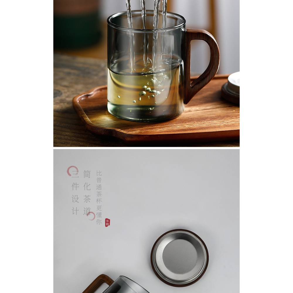 茶杯茶水分離玻璃泡茶杯帶蓋過濾耐熱水杯子男女士辦公室茶道杯-細節圖10
