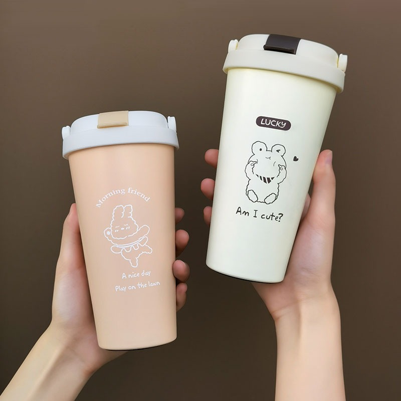 保溫杯女高顏值辦公室吸管杯子大容量學生可愛水杯便攜咖啡隨手杯-細節圖2