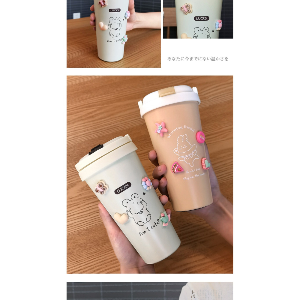 保溫杯女高顏值辦公室吸管杯子大容量學生可愛水杯便攜咖啡隨手杯-細節圖8