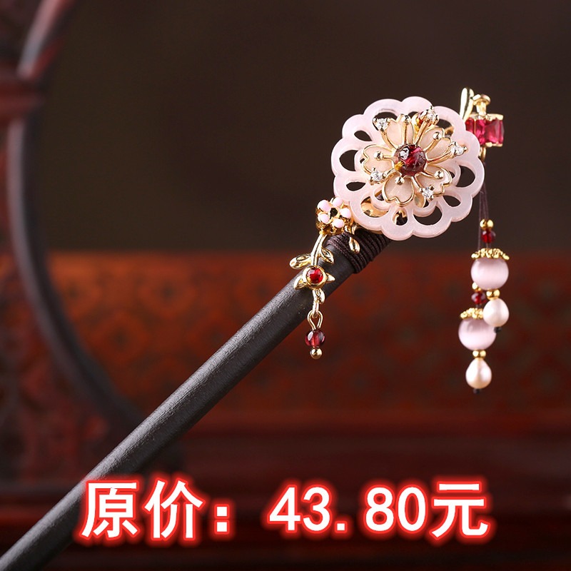 煙雨江南特價古風氣質發簪女盤發丸子發簪子步搖流蘇古典發釵頭飾-細節圖5