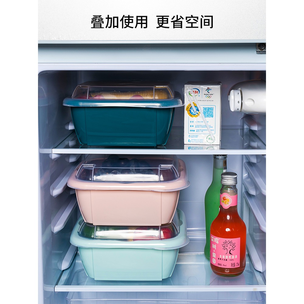 家用雙層瀝水籃廚房大號洗蔬菜筐水果盤帶蓋防塵保鮮塑料收納籃子-細節圖4