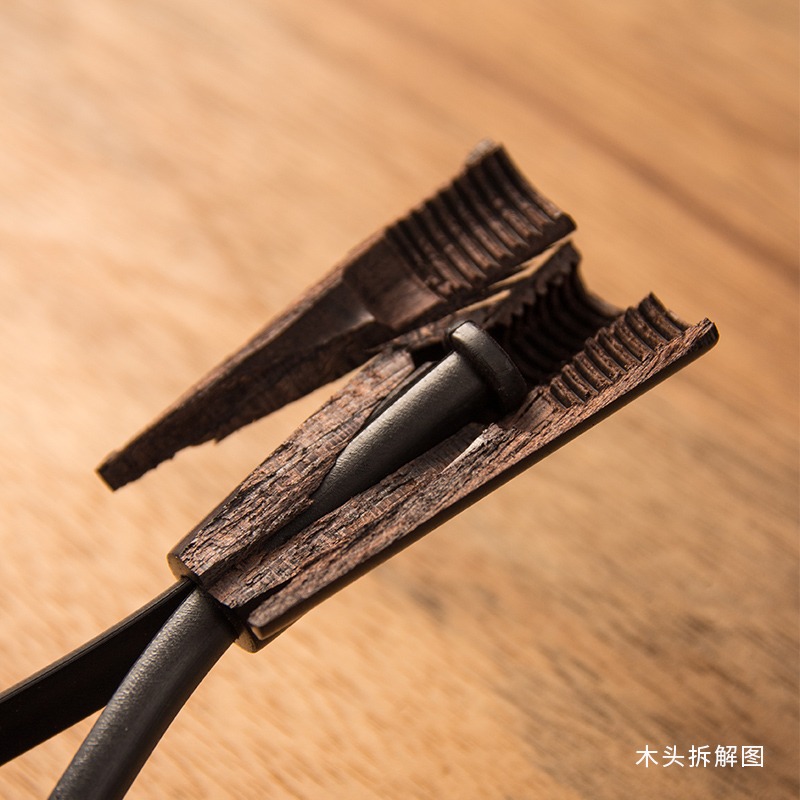 翎管竹節銅木鑰匙鏈掛件創意個性男士女士汽車鑰匙扣圈環包包掛飾-細節圖5