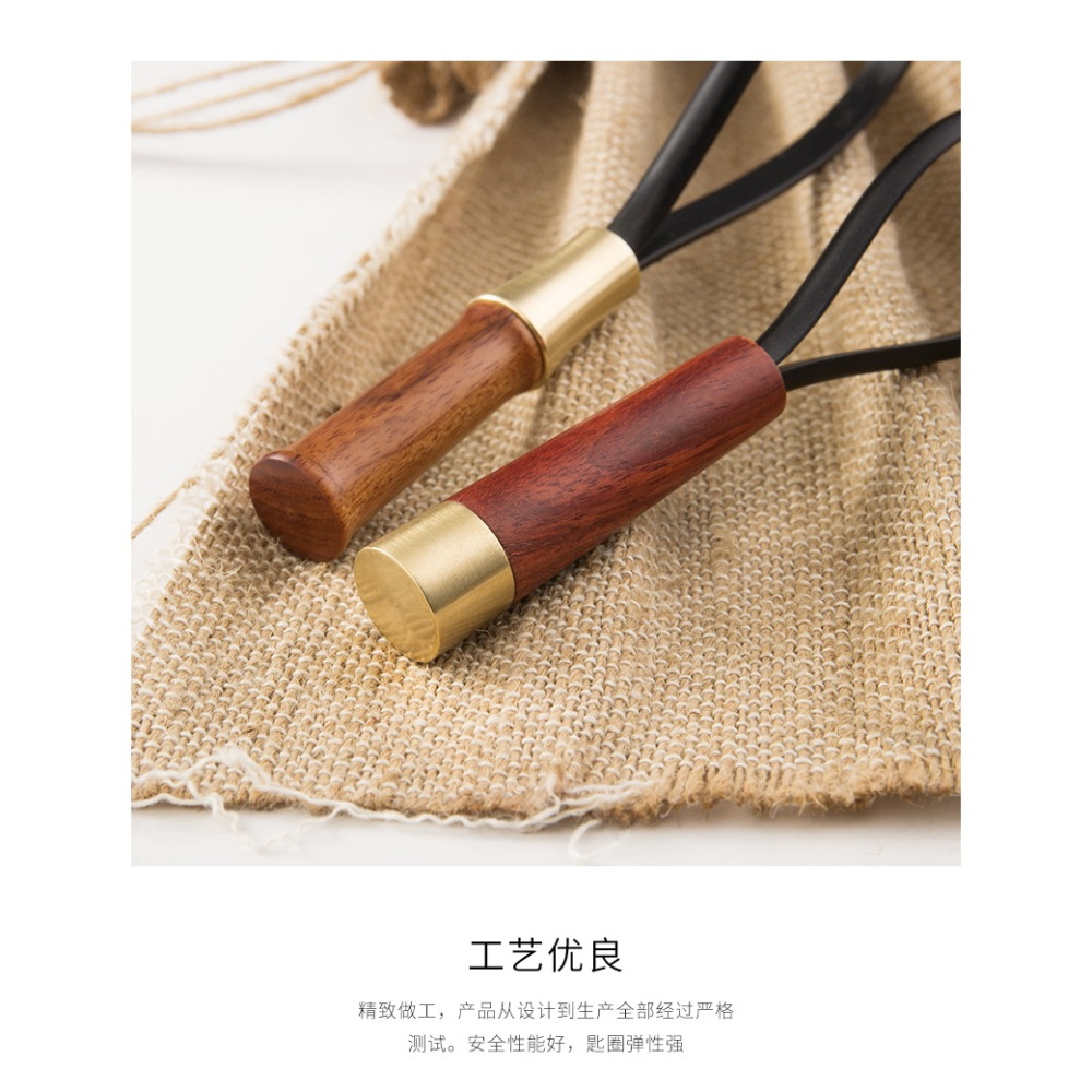 翎管竹節銅木鑰匙鏈掛件創意個性男士女士汽車鑰匙扣圈環包包掛飾-細節圖8