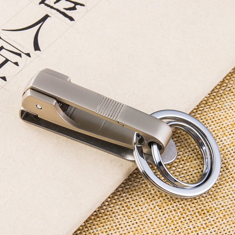 金屬男士腰掛鑰匙扣穿腰帶皮帶創意汽車鑰匙鏈掛件鑰匙圈環鎖匙扣-細節圖3