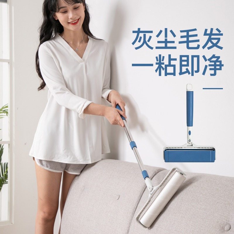 粘毛器家用壁掛滾筒式長柄吸頭發地板刷去除塵沾粘毛神器黏毛滾輪-細節圖2
