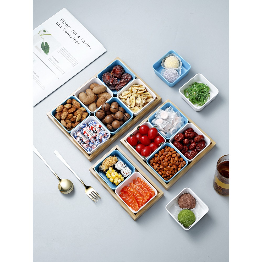 北歐ins水果盤分格乾果盤家用客廳零食盒堅果盤點心小喫盤糖果盤-細節圖4
