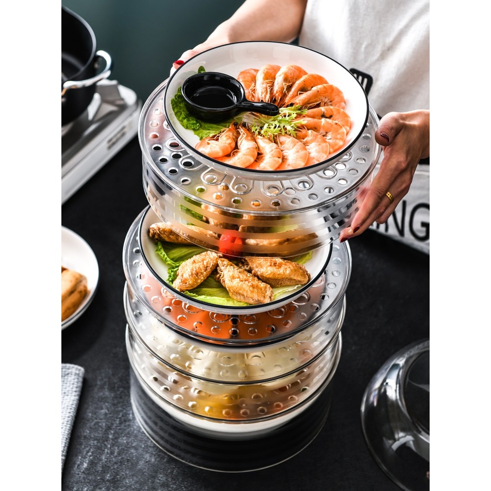 保溫菜罩家用飯菜食物罩冬季防塵加熱餐桌保暖飯罩子剩菜蓋菜神器-細節圖3