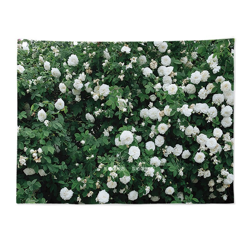 復古薔薇花朵背景布ins掛布 少女心畫布背景 臥室牀頭裝飾掛毯大-細節圖5