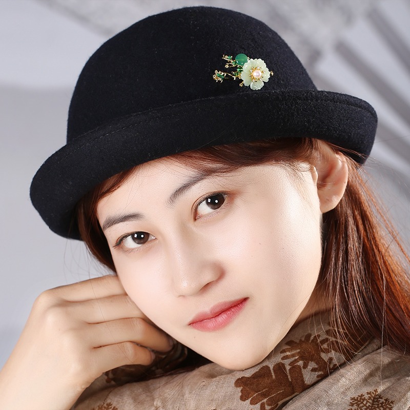 原創設計清新百搭珍珠胸針綠色小巧圍巾帽裝飾品森系小眾配飾裝飾-細節圖3