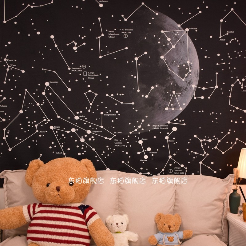 背景布ins掛布 星座星系臥室牀頭墻布租房宿舍改造裝飾掛毯大-細節圖2