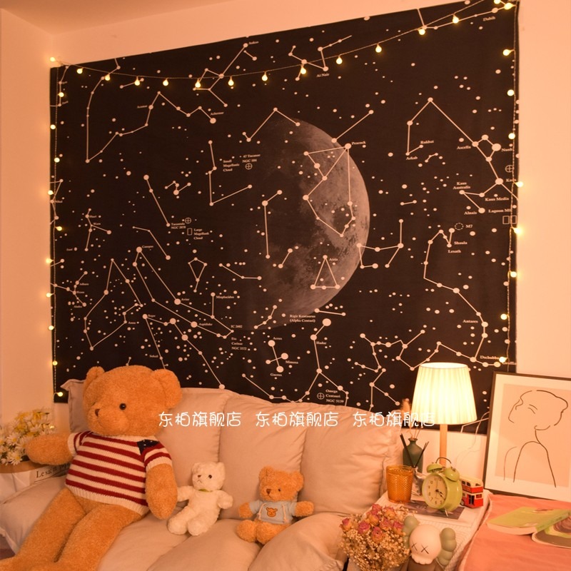 背景布ins掛布 星座星系臥室牀頭墻布租房宿舍改造裝飾掛毯大-細節圖5