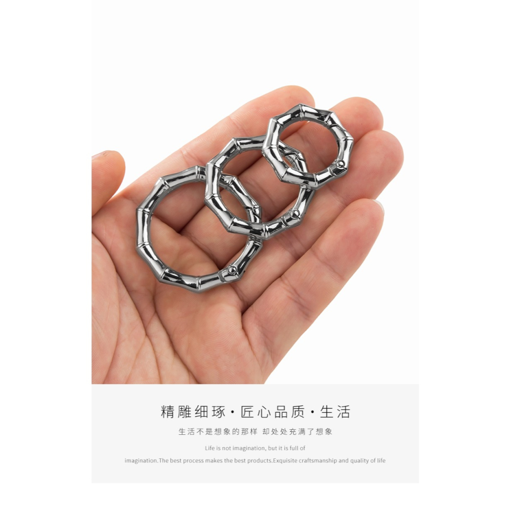 3個套裝 多邊形開口圈鑰匙扣配件彈簧圈創意個性網紅DIY掛件材料-細節圖6