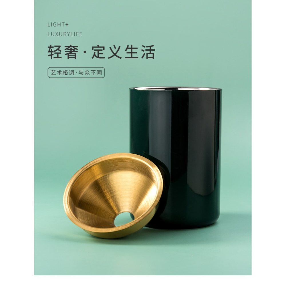 簡約不銹鋼煙灰缸 創意個性桌面擺件 家用客廳漏斗防飛灰滅煙缸-細節圖6