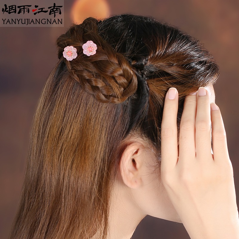 煙雨江南年新款潮可愛仙美高級感發釵古風典雅u型釵盤發發飾-細節圖2