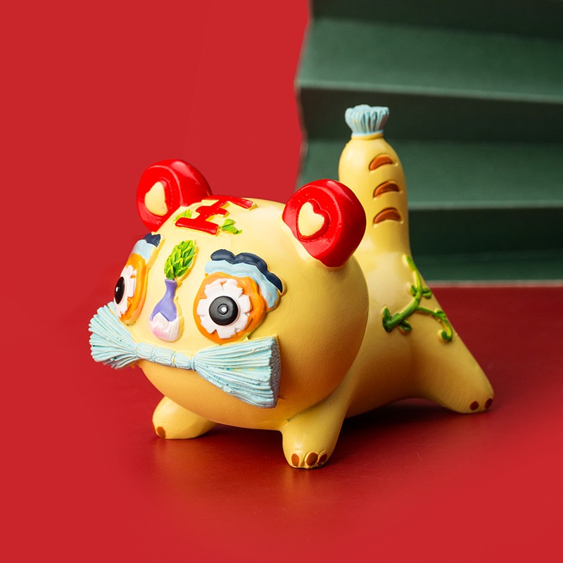 老虎創意驚喜盲盒 可愛卡通虎年室內本命年桌面擺件新年小禮物-細節圖2