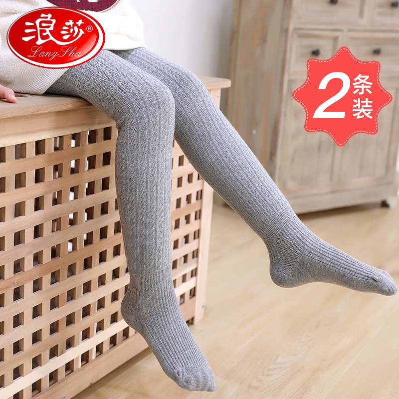 浪莎兒童連褲襪春秋季一體絨加厚保暖純棉外穿寶寶女童打底褲加絨-細節圖2