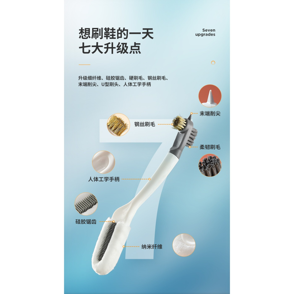 洗鞋刷 多功能軟毛鞋刷不傷鞋洗鞋專用刷子 長柄小白鞋清潔專用刷-細節圖10
