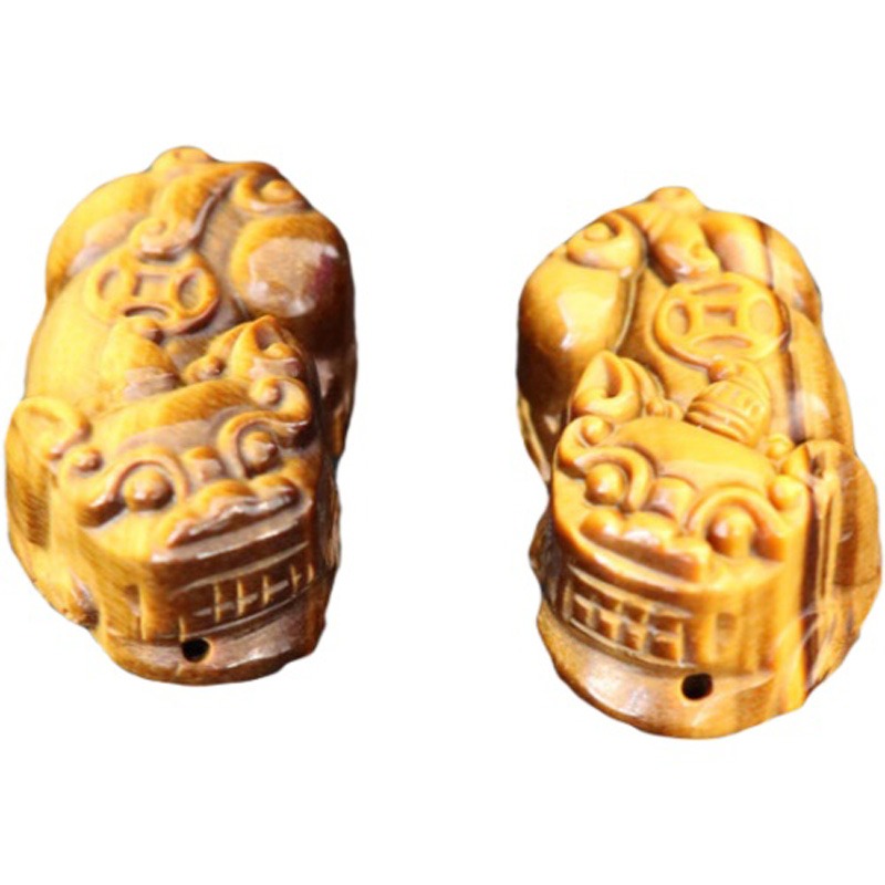 晶魁天然虎眼石貔貅吊墜虎睛石項墜手鏈配珠情侶毛衣鏈墜子禮品-細節圖3