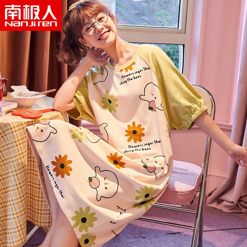 睡裙女士春秋季2021年新款睡衣公主風薄款卡通可出門休閑家居服QS-細節圖3