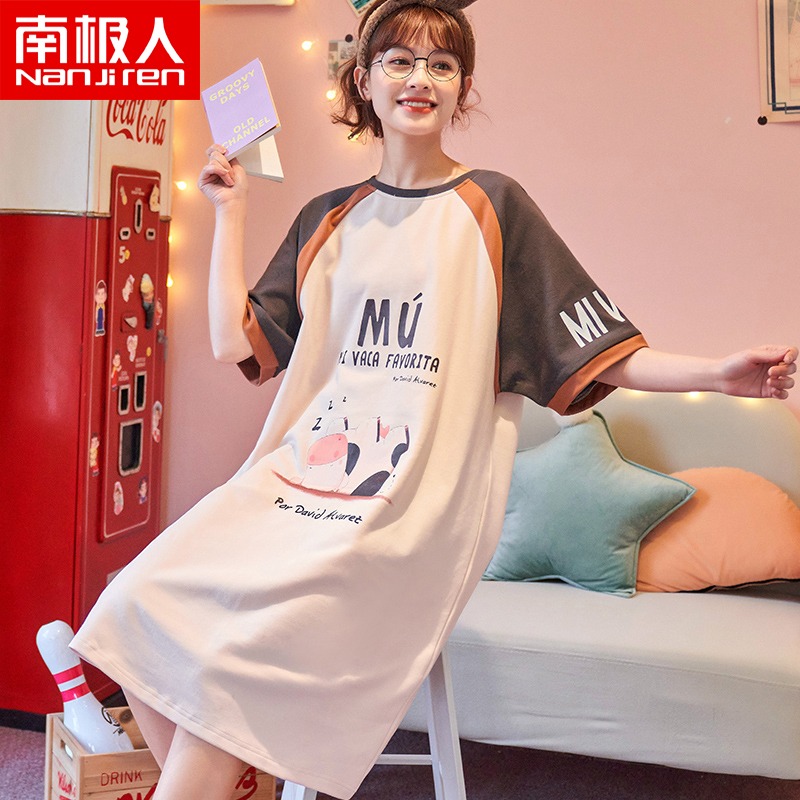 睡裙女士春秋季2021年新款睡衣公主風薄款卡通可出門休閑家居服QS-細節圖4