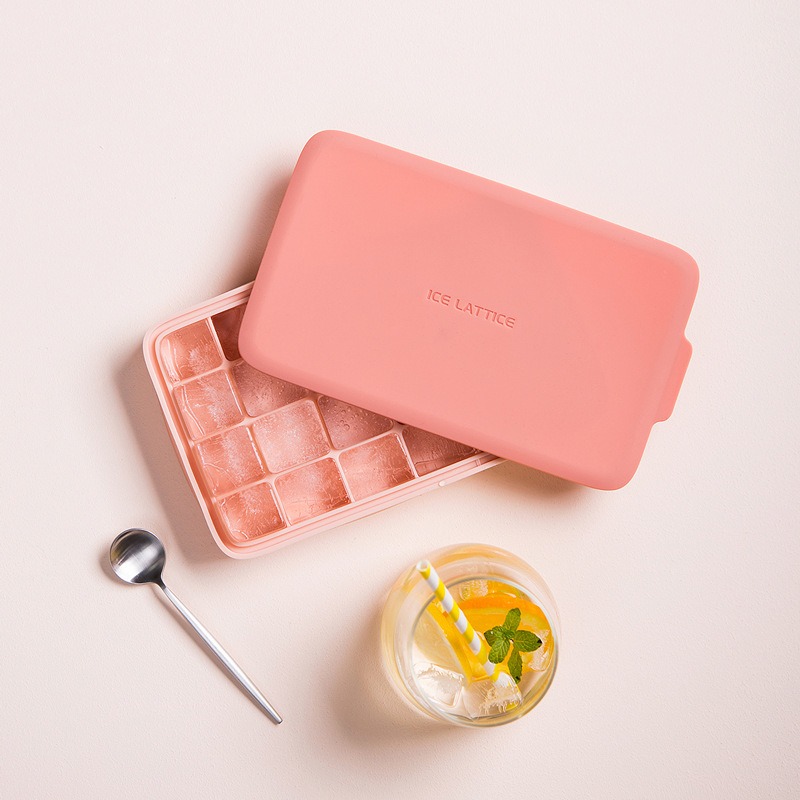 食品級硅膠冰格 撞色夏日家用製冰神器冰盒凍冰塊製冷飲模具帶蓋-細節圖2