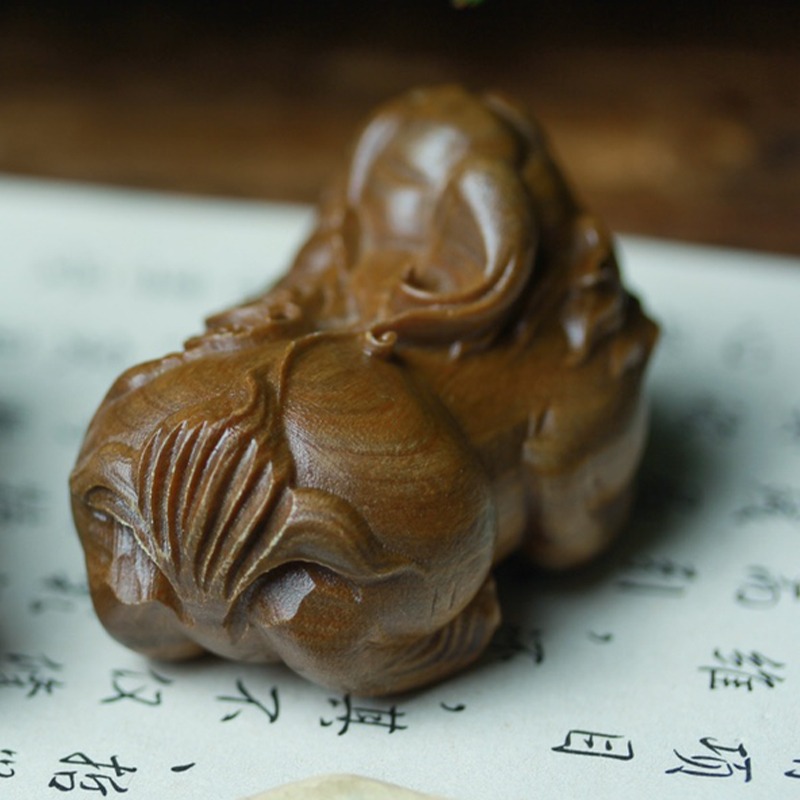 綠檀木質手工木雕瑞獸貔貅文玩手把件男士隨身把玩禮品擺件工藝品-細節圖4