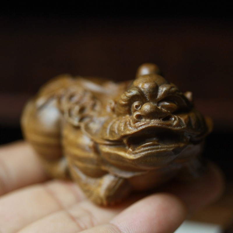 綠檀木質手工木雕瑞獸貔貅文玩手把件男士隨身把玩禮品擺件工藝品-細節圖5