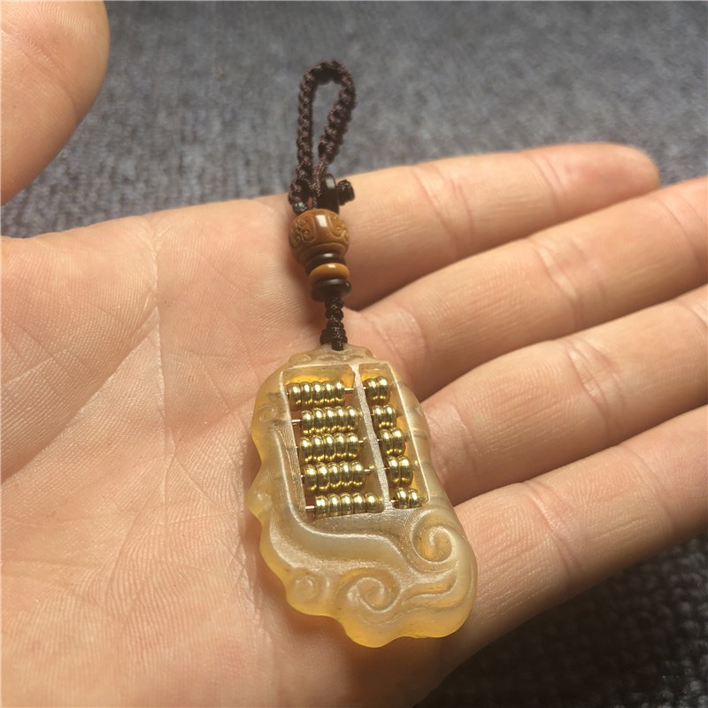 羊角如意算盤鑰匙扣創意禮品禮物汽車鑰匙鏈男女包包掛飾手工飾品-細節圖3