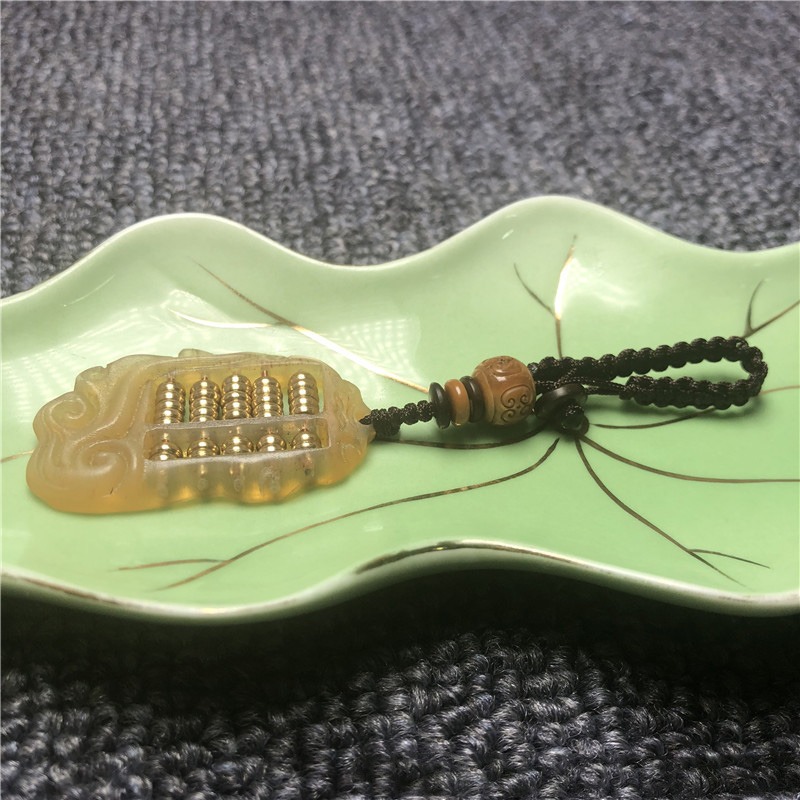 羊角如意算盤鑰匙扣創意禮品禮物汽車鑰匙鏈男女包包掛飾手工飾品-細節圖5