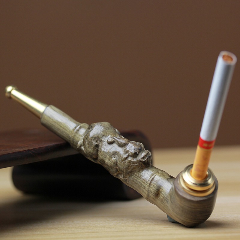 煙鬥男士金絲楠實木貔貅煙鍋老式過濾旱煙草專用煙絲鬥具手工禮品-細節圖4