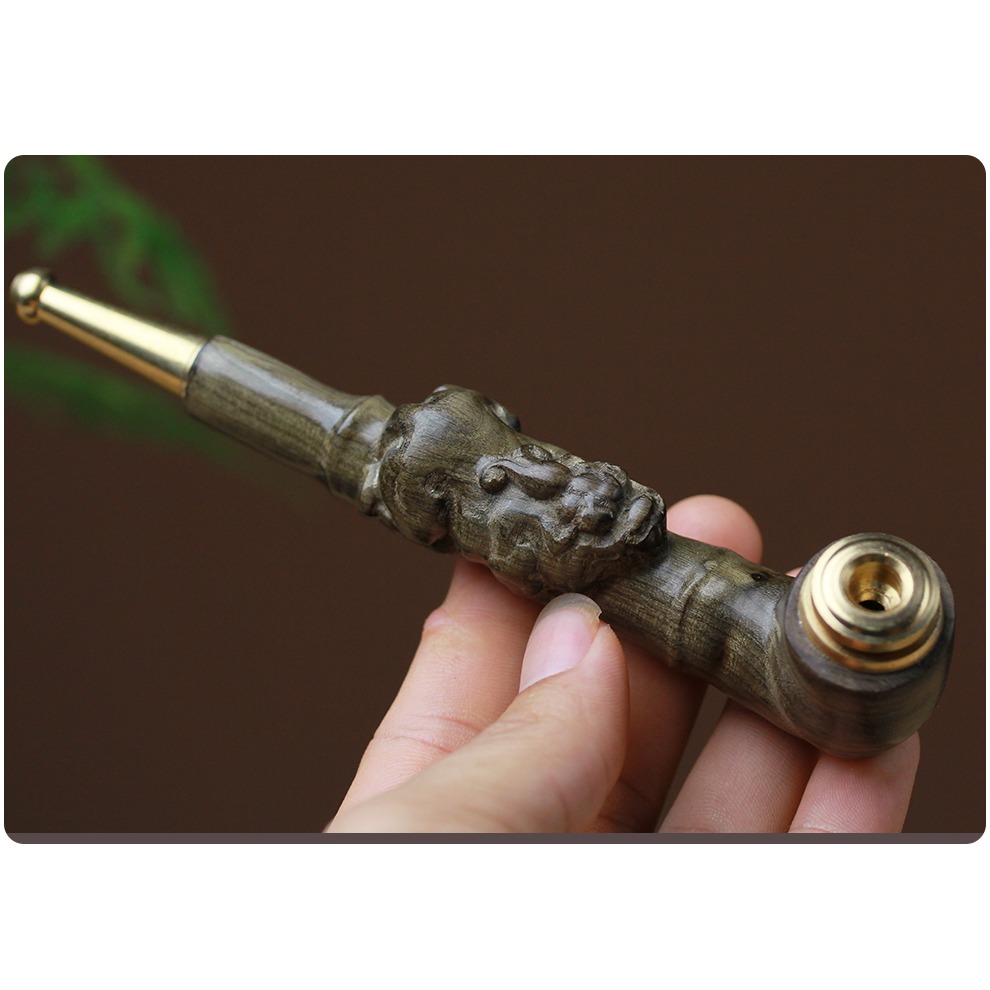 煙鬥男士金絲楠實木貔貅煙鍋老式過濾旱煙草專用煙絲鬥具手工禮品-細節圖7