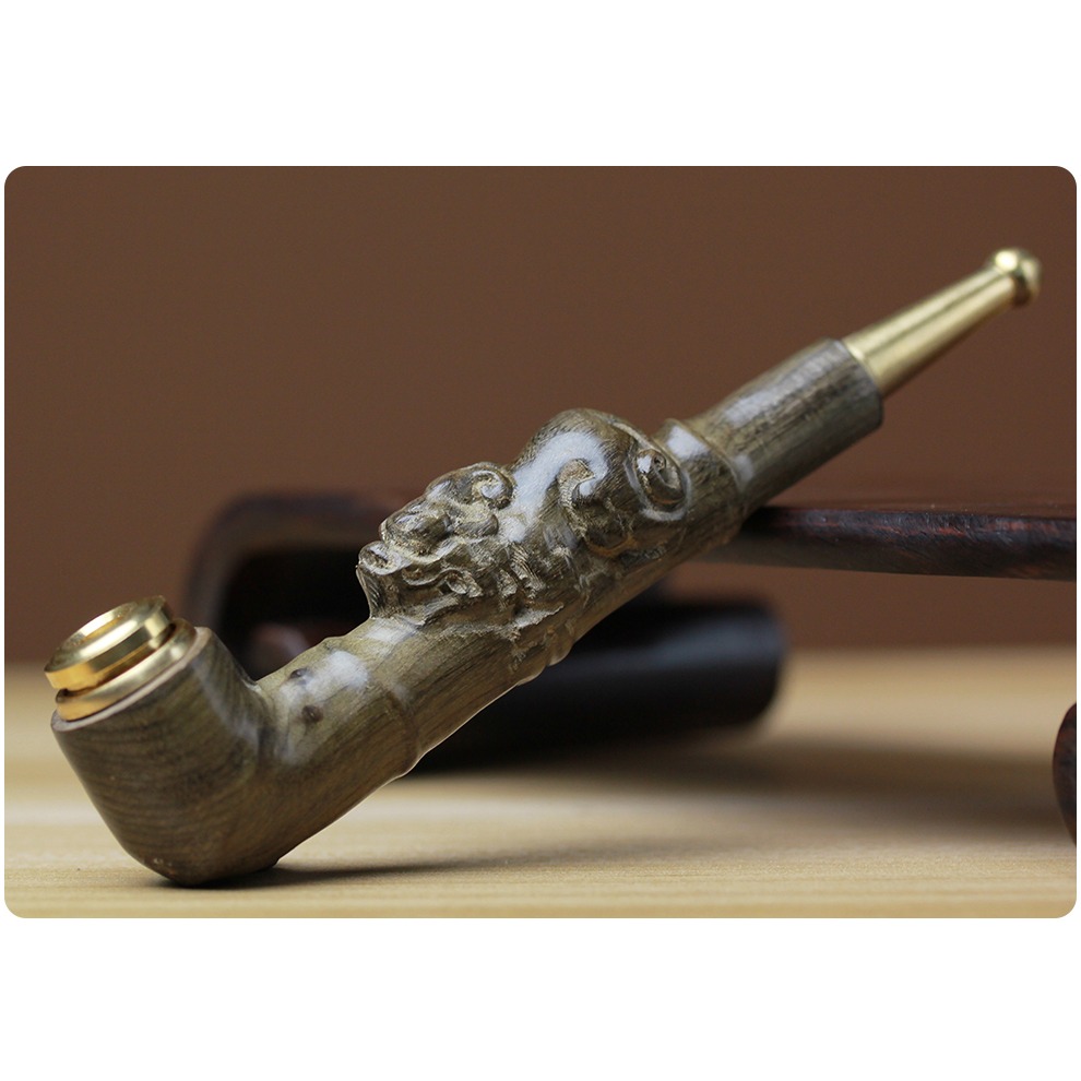 煙鬥男士金絲楠實木貔貅煙鍋老式過濾旱煙草專用煙絲鬥具手工禮品-細節圖8