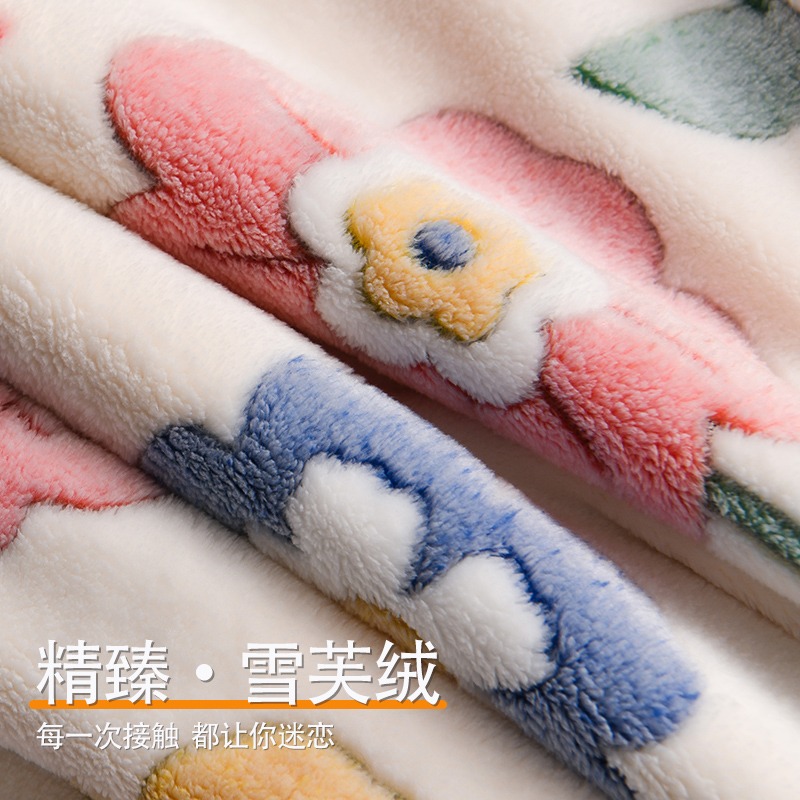 冬季雙面絨牀單牛奶珊瑚絨被單人加厚防滑法蘭絨防滑春秋午睡毛毯-細節圖3