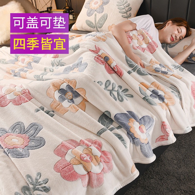 冬季雙面絨牀單牛奶珊瑚絨被單人加厚防滑法蘭絨防滑春秋午睡毛毯-細節圖4