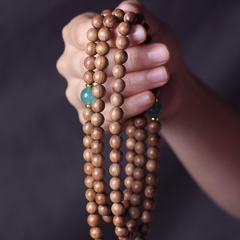 檀香木手串108顆沉香木佛珠手鏈8mm男女情侶念珠七夕禮物-細節圖3