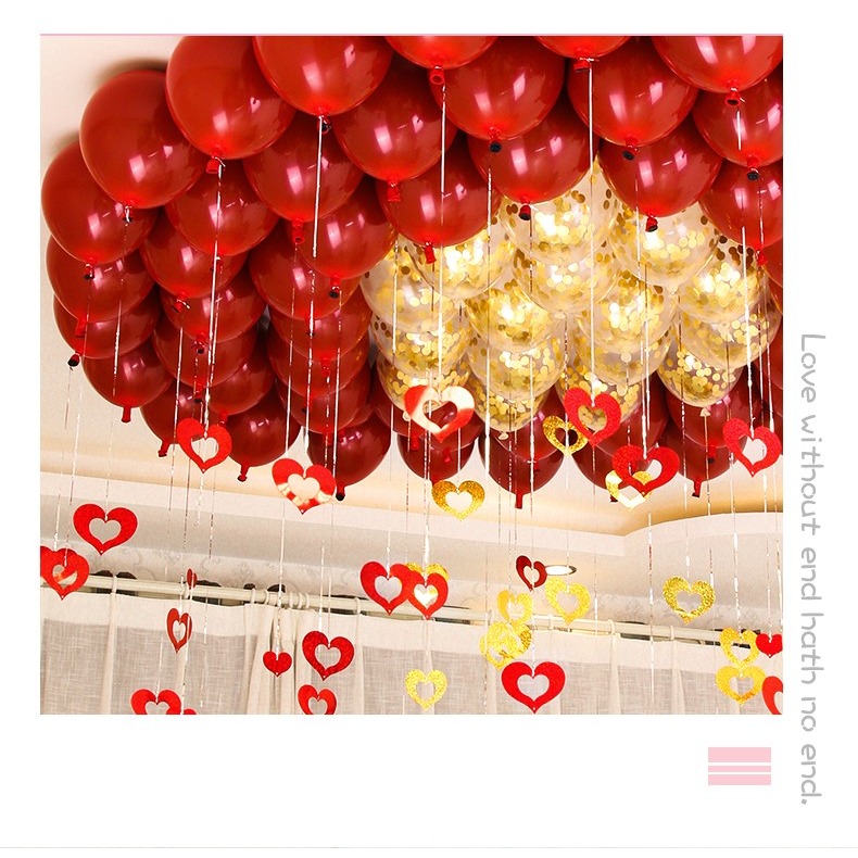 婚禮氣球裝飾加厚防爆婚房結婚慶網紅生日浪漫場景佈置紅色馬卡龍-細節圖10