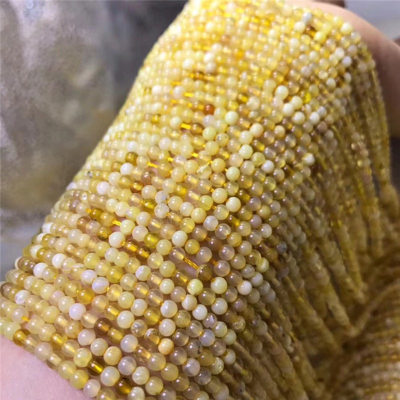 天然黃澳寶鉆石面刻面切面盤珠扁珠半成品diy長鏈手工串珠-細節圖2