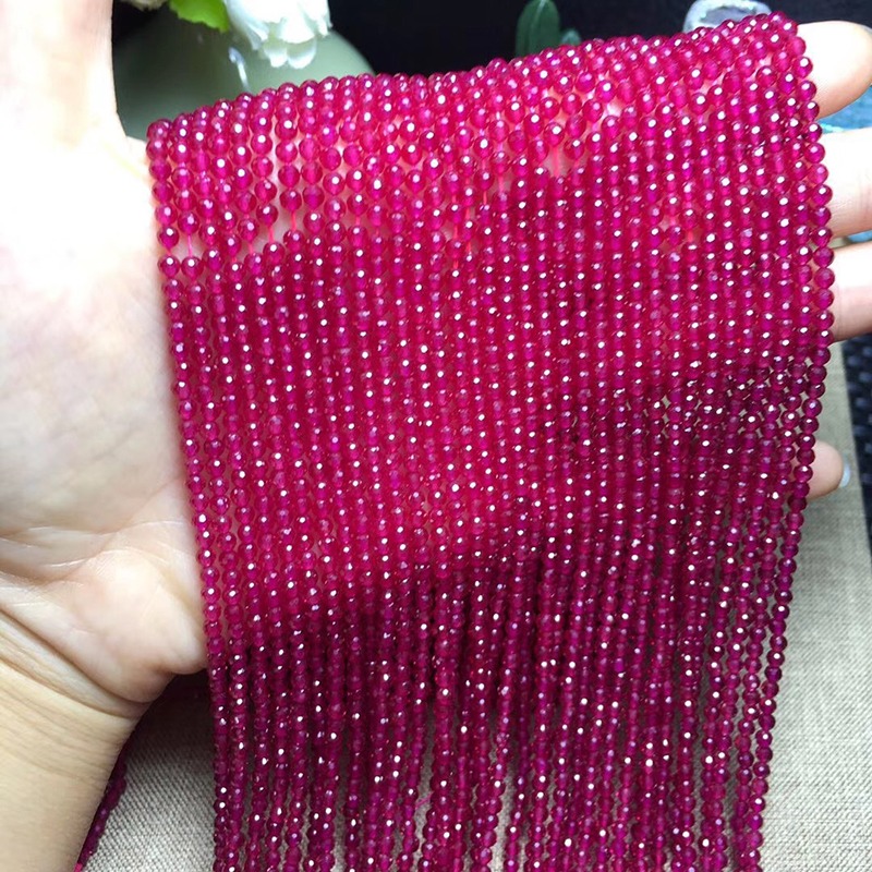 天然紅寶石無優化3MM 切面刻面足球面散珠飾-細節圖3