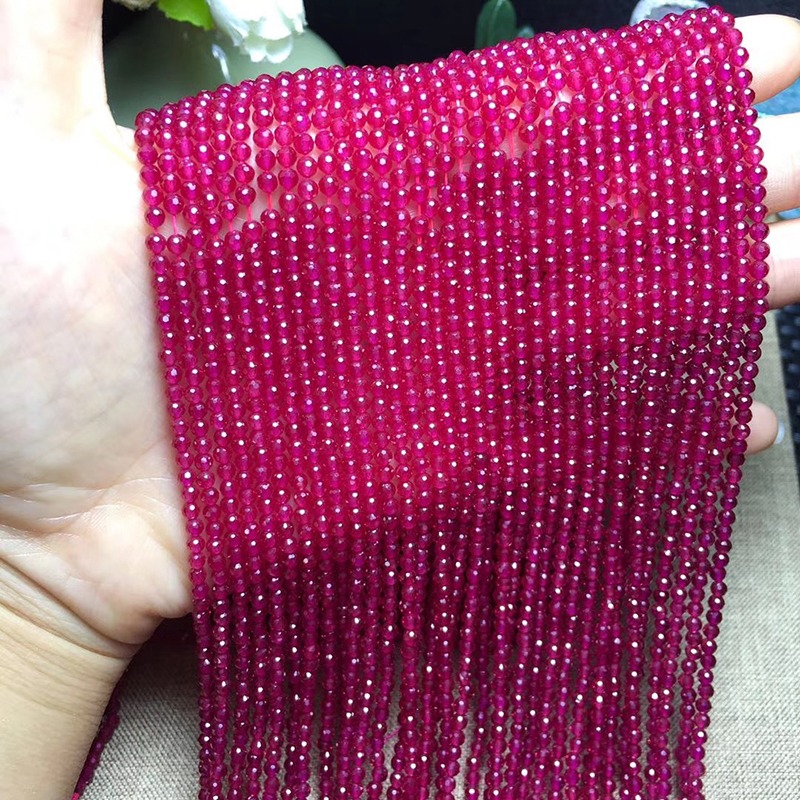 天然紅寶石無優化3MM 切面刻面足球面散珠飾-細節圖5