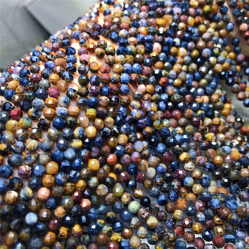 純天然A貨彼得石硬拋圓珠刻面足球面半成品長鏈DIY散珠長鏈配件-細節圖4