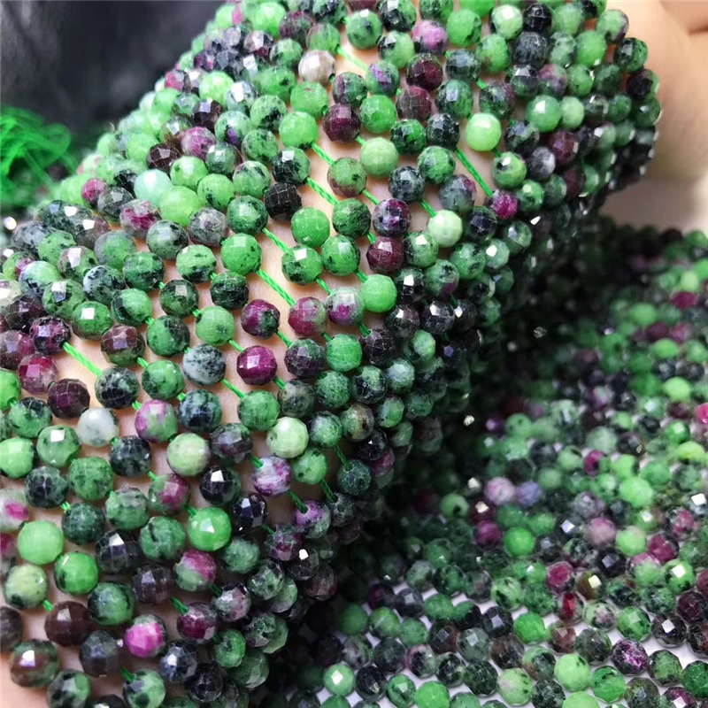 天然紅綠寶大顆粒圓珠刻面半成品足球面長鏈增進人緣改善人際關系-細節圖4