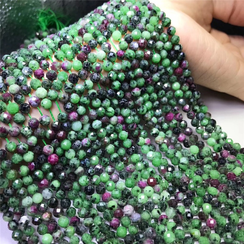 天然紅綠寶大顆粒圓珠刻面半成品足球面長鏈增進人緣改善人際關系-細節圖5