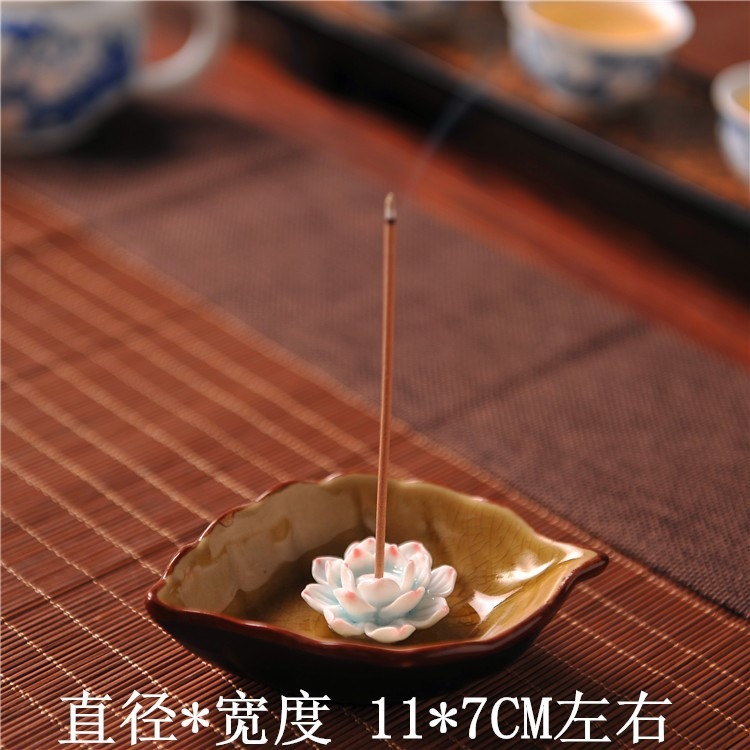香插香座香託家用禪意 陶瓷線香插香盤蓮花香託香爐香臺室內包郵-細節圖6