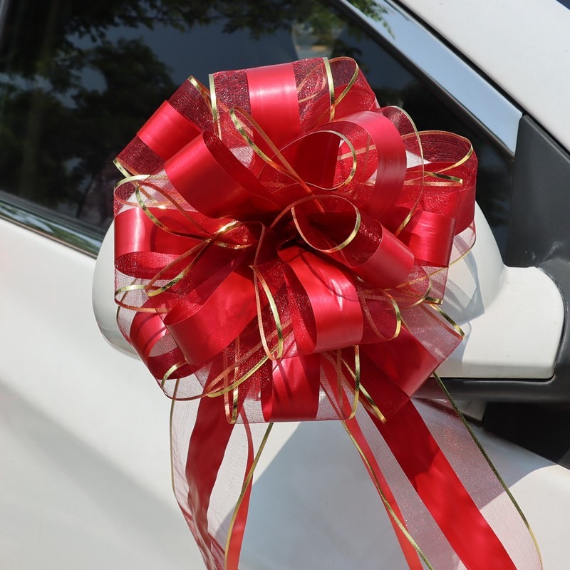 網紗浪漫婚車佈置車拉花婚房球形手拉花彩帶裝飾結婚婚禮婚慶用品-細節圖3